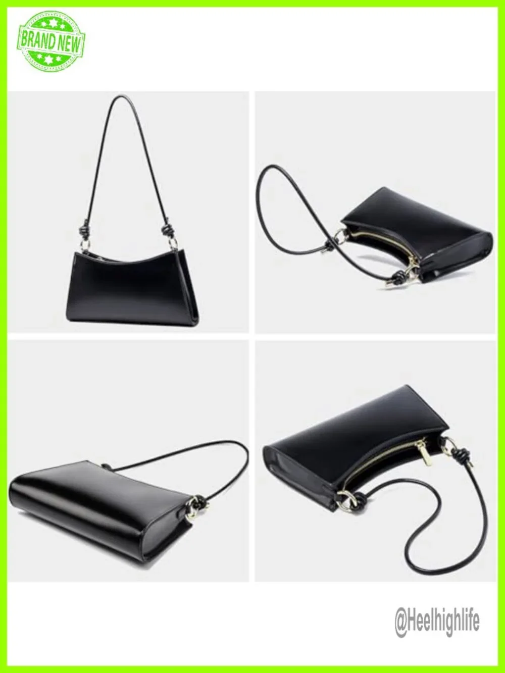 Genuine Cowhide Leather Hobo Evening Bag Shoulder Underarm Handbag
